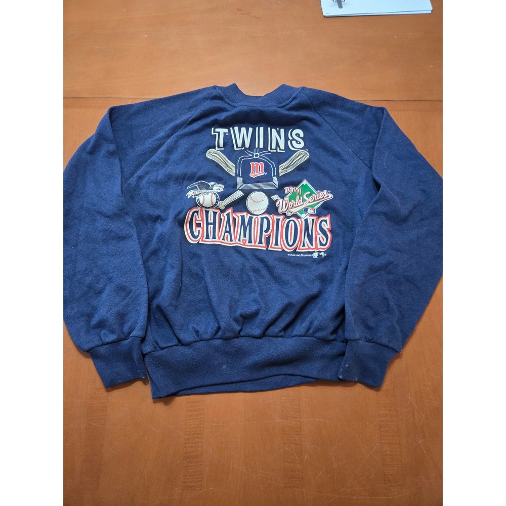 Kids Vintage Minnesota Twins 1991 World Series Champions Sweatshirt Youth Medium